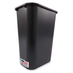 Rubbermaid Deskside 10.25 gal Black Resin Rectangle Trash Can