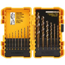 DeWalt Assorted High Speed Steel Pilot Point Drill Bit Set Straight Shank 14 pc