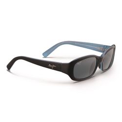 Maui Jim Punchbowl Sunglasses Women's Black/Blue Frame Neutral Gray Lens Polarized