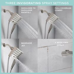 Danco Seventy Brushed Nickel ABS 3 settings Showerhead Combo 1.8 gpm