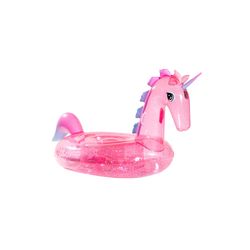 FUNBOY Pink Vinyl Inflatable Glitter Unicorn Pool Float