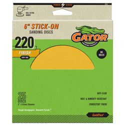 Gator 6 in. Aluminum Oxide Adhesive Sanding Disc 220 Grit Extra Fine 25 pk