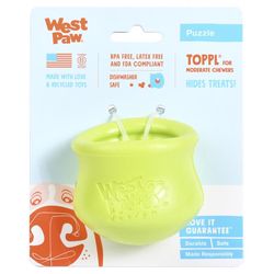 West Paw Zogoflex For Dog Green Plastic Toppl Pet Toy Small 1 pk