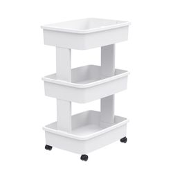 Starplast 27.2 in. H X 12.5 in. W X 17.4 in. D 3-Tier Storage Cart