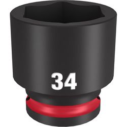 Milwaukee Shockwave 34 mm X 1/2 in. drive Metric/SAE 6 Point Standard Impact Socket 1 pc