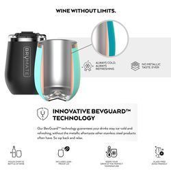 BruMate Uncork'd 14 oz Matte Black BPA Free Wine Tumbler with Lid