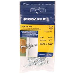 RAWLPLUG 5/32 in. D X 7/8 in. L Steel Phillips Head Hollow Wall Anchors 1 pk