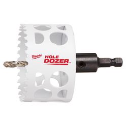 Milwaukee Hole Dozer 3 in. Bi-Metal 3.5 in. L X 1/4 in. D Hole Saw with Arbor and Pilot Bit Arbor In