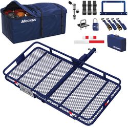Mockins 60x30x6 Navy Cargo Carrier w/ 30 CuFt Cargo Bag Hitch Cargo Carrier Set 1 pk