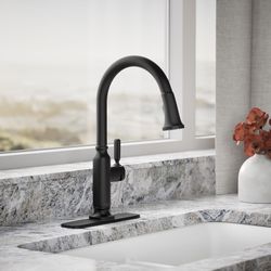 Kohler Ackley One Handle Matte Black Pull-Down Kitchen Faucet