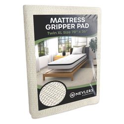 Nevlers Foam Mattress Gripper Pad White Rectangle 36 in. W X 78 in. L 1 pk