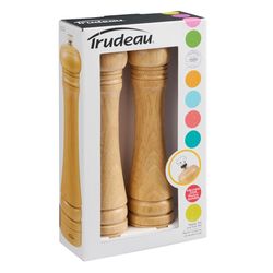 Trudeau Natural Ceramic/Wood Salt & Pepper Mills