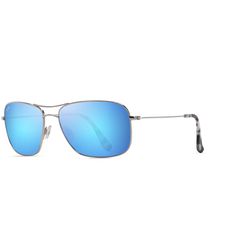Maui Jim Wiki Wiki Sunglasses Unisex Silver Frame Blue Hawaii Lens Polarized