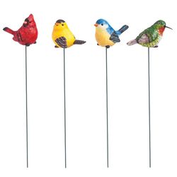 Evergreen Multicolored Polyester 11.61 in. H Birds Planter Stake