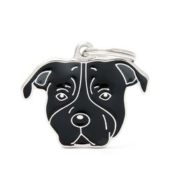 MyFamily Friends Black American Staffordshire Terrier Metal Dog Pet Tags