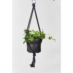 Primitive Planters Black Cotton 18 in. H Plant Hanger 1 pk