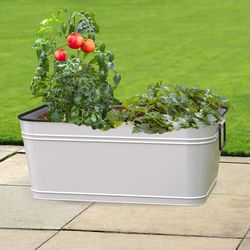 Panacea 10 in. H X 24 in. W X 16 in. D Steel Planter and Beverage Tub White