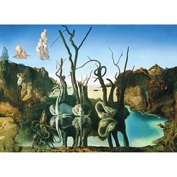 Eurographics Swans Reflecting Elephants Jigsaw Puzzles Multicolored 1000 pc