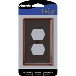 Amerelle Metro Aged Bronze 1 gang Die-Cast Metal Duplex Wall Plate 1 pk