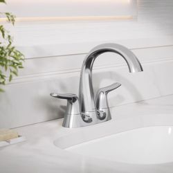 Sterling Endusk Polished Chrome Transitional Centerset Bathroom Sink Faucet 4 in.
