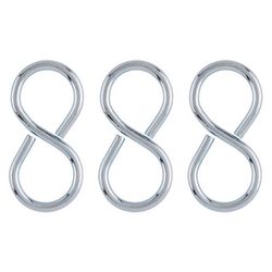 Ace Small Zinc-Plated Silver Steel 2-1/8 in. L Closed S-Hook 25 lb 3 pk