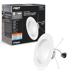 Feit Enhance White 7.4 in. W Aluminum LED Dimmable Recessed Downlight 14.3 W