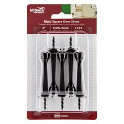 National Hardware Zinc Matte Black Rigid Door Stop Mounts to wall 0.97 in.
