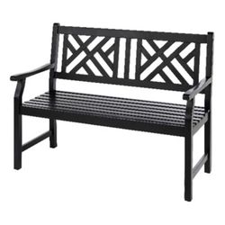 Living Accents Black Wood Outdoor Bench 36 in. H X 48.25 in. L X 24.5 in. D