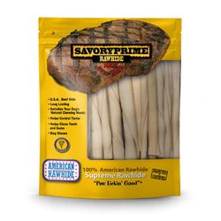Savory Prime American Supreme Medium Adult Rawhide Twists Beef Rawhide 5 in. L 30 pk
