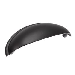 Amerock Transitional Cup Cabinet Cup Pull 3 in. Matte Black Black 1 pk