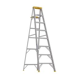 Werner 8 ft. H Aluminum Step Ladder Type I 250 lb. cap.