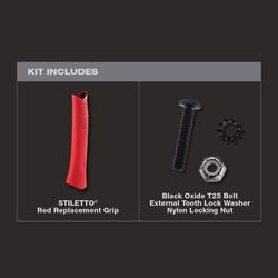 Stiletto 9 in. Rubber Replacement Grip Red 1 pc
