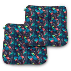Duck Covers Black Party Flamingo Polyester Seat Cushion 5 in. H X 19 in. W X 19 in. L