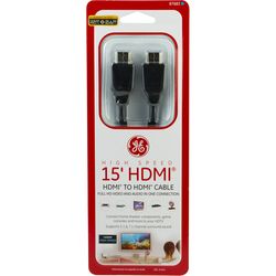 GE 15 ft. L Audio-Video Cable HDMI