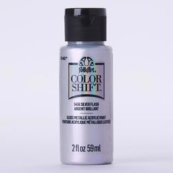 FolkArt Color Shift Metallic Silver Flash Craft Paint Exterior and Interior 2 oz