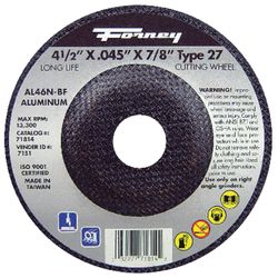Forney 4-1/2 in. D X 7/8 in. X .045 in. thick Aluminum Oxide Metal Cut-Off Wheel 1 pc