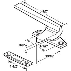 Prime-Line 3.5 in. L Die-Cast Bronze Zinc Right Casement Locking Handle Casement Operator Tee Handle