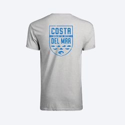 Costa XXL Short Sleeve Men's Crew Neck Heather Gray Species Shield Tee Shirt