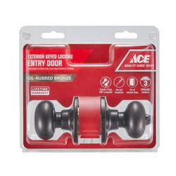 Ace Colonial Knob Oil Rubbed Bronze Entry Door Knob KW1 1-3/4 in.