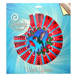 Spinfinity Designs Multi-color Stainless Steel 12 in. Animated Red Hummingbird Large Outdoor Spinner