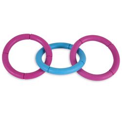 JW Pet Invincible Chains For Dog Black/Blue Rubber Triple Chain Links Tug Toy Large 1 pk