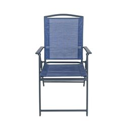Living Accents 1-Position Blue Sling Folding Chair