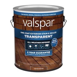 Valspar One-Coat Transparent Canyon Brown Water-Based Acrylic Stain and Sealer 1 gal