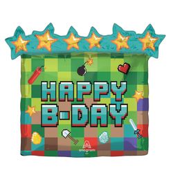 Anagram Balloons Pixel Party Foil Balloon 1 pk