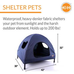 K&H Pet Prodcuts Large Denier Fabric Dog House Blue 32 in. H X 42 in. W X 30 in. D
