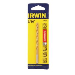 IRWIN 3/16 in. X 3-1/2 in. L High Speed Steel Drill Bit Straight Shank 1 pc