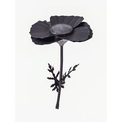 Desert Steel Gray Steel 18 in. H X 11.5 in. W Poppy Solar Garden Stake