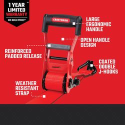 Craftsman 2 in. W X 27 ft. L Ratchet Strap 3333 lb 1 pk