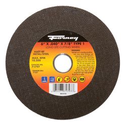 Forney 6 in. D X 7/8 in. X .040 in. thick Aluminum Oxide Metal Cut-Off Wheel 1 pc