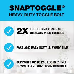 Toggler 3/16 in. D X 6-5/8 in. L Round Steel Toggle Bolt 100 pk